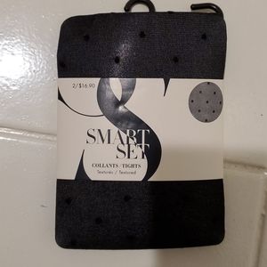 Polka dot black tights